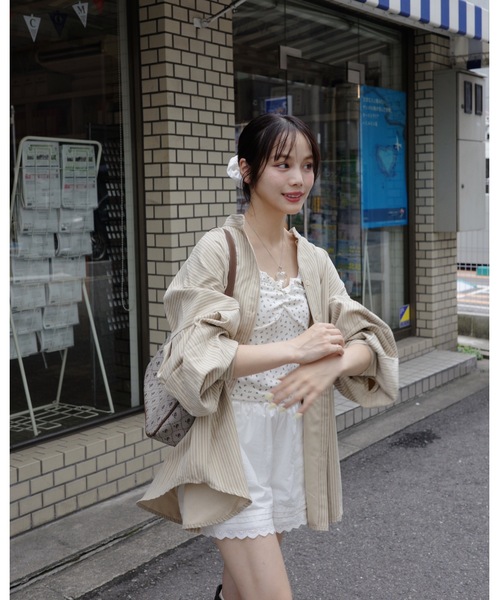 JUMELLE(ジュメロ)の「ストライプブラウス(シャツ/ブラウス・レディース・ベージュ/ブルー・MEDIUM)」の9枚目の写真