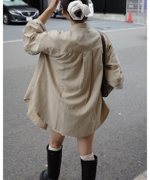 JUMELLE(ジュメロ)の「ストライプブラウス(シャツ/ブラウス・レディース・ベージュ/ブルー・MEDIUM)」の10枚目の写真