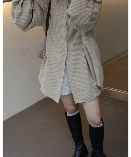 JUMELLE(ジュメロ)の「ストライプブラウス(シャツ/ブラウス・レディース・ベージュ/ブルー・MEDIUM)」の15枚目の写真