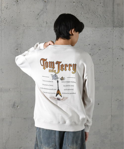 Tom&Jerry(トムアンドジェリー)の「【neos】TOM&JERRY トムとジェリー ルーズシルエット ユーズド風 プリント 裏起毛 スウェット トレーナー(スウェット・メンズ・ブラック系2/ホワイト系1/グレイッシュベージュ/ブラック系1・MEDIUM/LARGE/X-LARGE)」の5枚目の写真