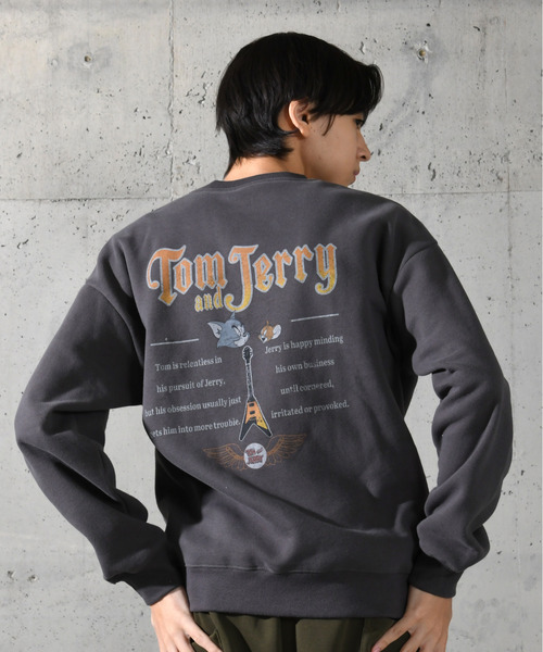 Tom&Jerry(トムアンドジェリー)の「【neos】TOM&JERRY トムとジェリー ルーズシルエット ユーズド風 プリント 裏起毛 スウェット トレーナー(スウェット・メンズ・ブラック系2/ホワイト系1/グレイッシュベージュ/ブラック系1・MEDIUM/LARGE/X-LARGE)」の8枚目の写真