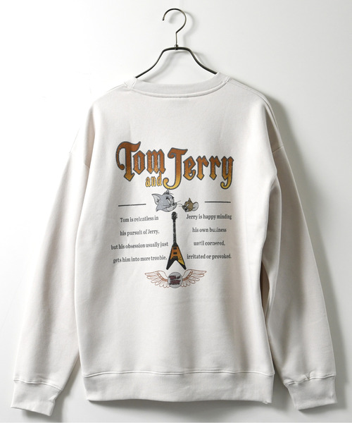 Tom&Jerry(トムアンドジェリー)の「【neos】TOM&JERRY トムとジェリー ルーズシルエット ユーズド風 プリント 裏起毛 スウェット トレーナー(スウェット・メンズ・ブラック系2/ホワイト系1/グレイッシュベージュ/ブラック系1・MEDIUM/LARGE/X-LARGE)」の10枚目の写真