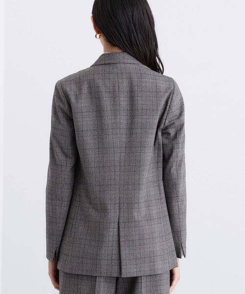 セール】【洗える／オンオフ】チェック柄ダブルジャケット（テーラード