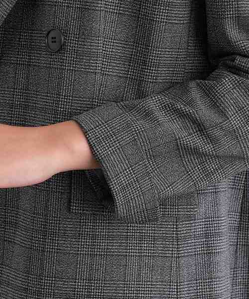 【激レア】Y's ワイズ ダブルテーラードジャケット シャドーチェック 入手困難 洗える／オンオフ】チェック柄ダブルジャケット（テーラードジャケット