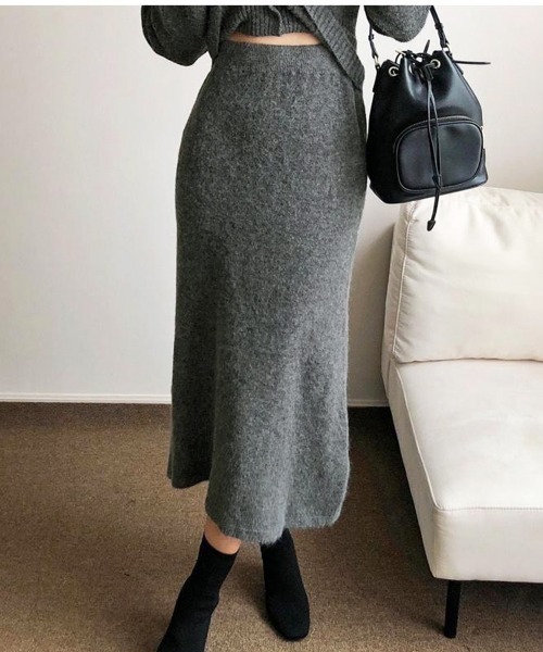 セール】2点セットアップ スクエアネックニットカーディガン＆ロング