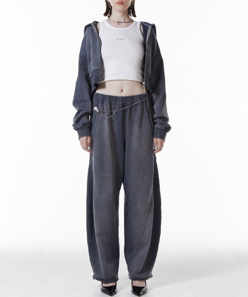 JOSE MOON(ジョゼムーン)の「BIO WASH SWEAT PANTS/バイオウォッシュスウェットパンツ(スウェットパンツ・レディース・グレー/ブラック・36/38)」の4枚目の写真