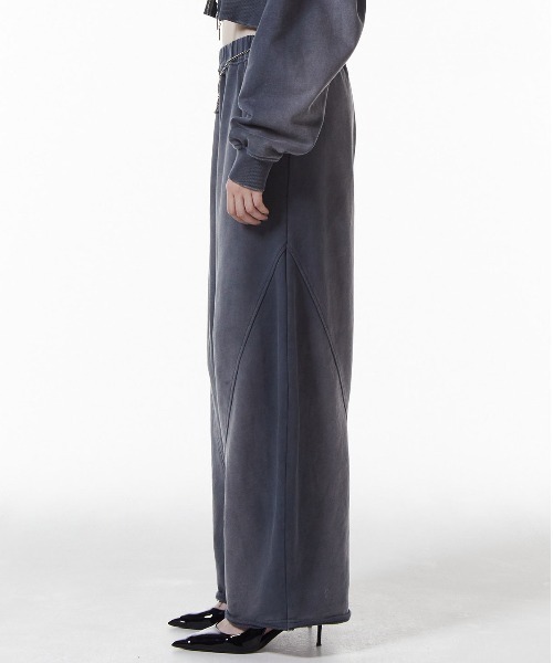 JOSE MOON(ジョゼムーン)の「BIO WASH SWEAT PANTS/バイオウォッシュスウェットパンツ(スウェットパンツ・レディース・グレー/ブラック・36/38)」の3枚目の写真