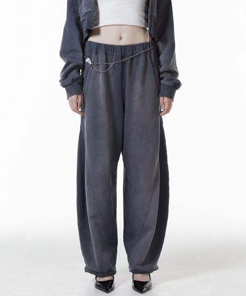 JOSE MOON(ジョゼムーン)の「BIO WASH SWEAT PANTS/バイオウォッシュスウェットパンツ(スウェットパンツ・レディース・グレー/ブラック・36/38)」の6枚目の写真