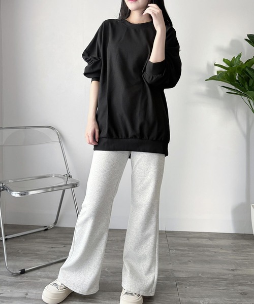 Amulet(アミュレット)の「ラフに着こなす大人のリラックス◎ ワッフル風長袖プルオーバー(Tシャツ/カットソー・レディース・ホワイト/ブラック/グレー・L/XL/M/S)」の2枚目の写真