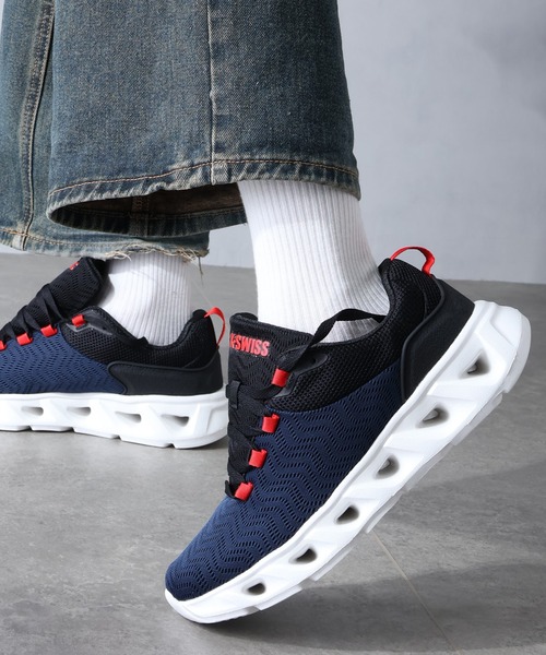 K-SWISS（ケースイス）の「【K-SWISS/ケースイス】アッパー メッシュ ランニング スニーカー（スニーカー・メンズ・ホワイト/ブラック/ネイビー・27cm/25.5cm/26cm/26.5cm）」の3枚目の写真