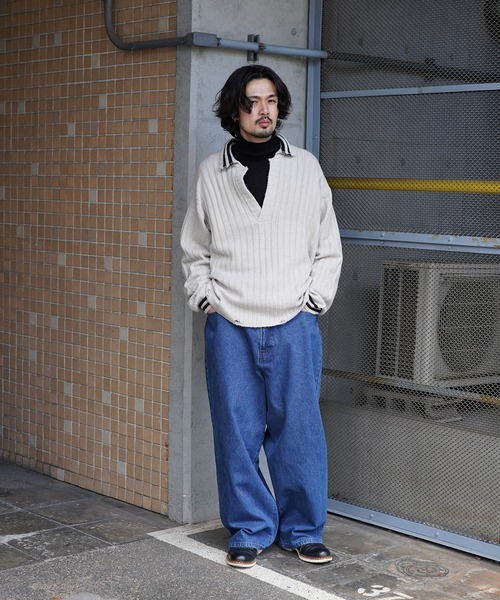 Aphlotus（アプロタス）の「バギーデニムパンツ（デニムパンツ・メンズ・ブラック/ブルー・LARGE/MEDIUM/SMALL）」の20枚目の写真