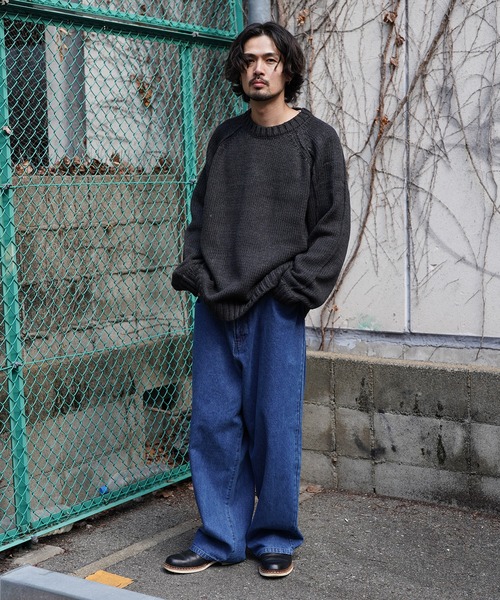 Aphlotus（アプロタス）の「バギーデニムパンツ（デニムパンツ・メンズ・ブラック/ブルー・LARGE/MEDIUM/SMALL）」の21枚目の写真