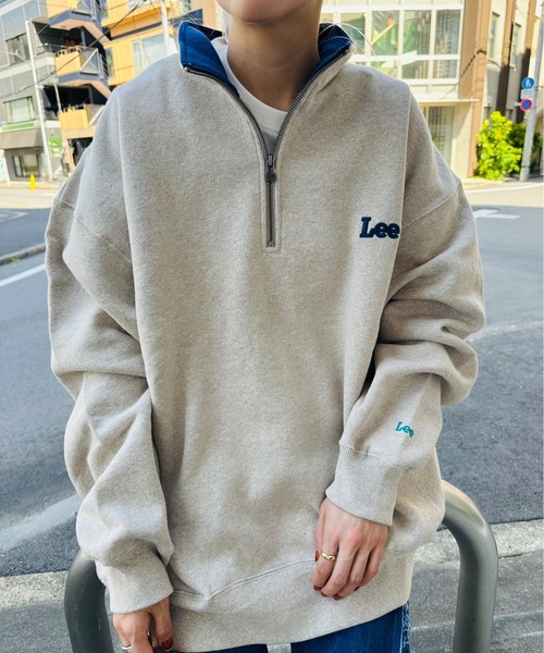 Lee(リー)の「LEE / HALF ZIP SWEAT / LT3221(スウェット・レディース・ベージュ/オフホワイト/ブラック・X-LARGE)」の3枚目の写真