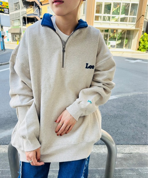 Lee(リー)の「LEE / HALF ZIP SWEAT / LT3221(スウェット・レディース・ベージュ/オフホワイト/ブラック・X-LARGE)」の9枚目の写真