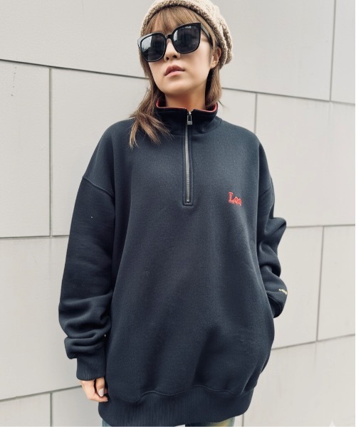 Lee(リー)の「LEE / HALF ZIP SWEAT / LT3221(スウェット・レディース・ベージュ/オフホワイト/ブラック・X-LARGE)」の5枚目の写真