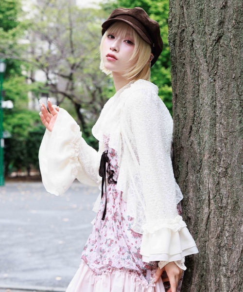 axes femme(アクシーズファム)の「カットレースボレロ(カーディガン/ボレロ・レディース・キナリ/ブラック・FREE)」の2枚目の写真