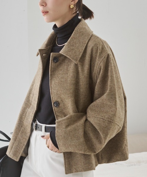 ANGIE（アンジー）の「コクーンスリーブジャケット（ブルゾン・レディース・ベージュ/ブラウン/ダークブラウン・FREE）」の3枚目の写真