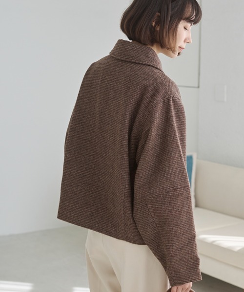 ANGIE（アンジー）の「コクーンスリーブジャケット（ブルゾン・レディース・ベージュ/ブラウン/ダークブラウン・FREE）」の5枚目の写真