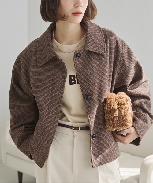 ANGIE（アンジー）の「コクーンスリーブジャケット（ブルゾン・レディース・ベージュ/ブラウン/ダークブラウン・FREE）」の7枚目の写真