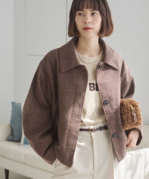 ANGIE（アンジー）の「コクーンスリーブジャケット（ブルゾン・レディース・ベージュ/ブラウン/ダークブラウン・FREE）」の8枚目の写真