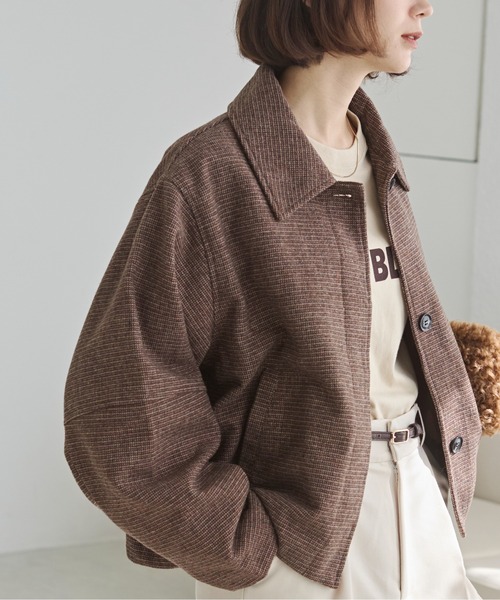 ANGIE（アンジー）の「コクーンスリーブジャケット（ブルゾン・レディース・ベージュ/ブラウン/ダークブラウン・FREE）」の9枚目の写真