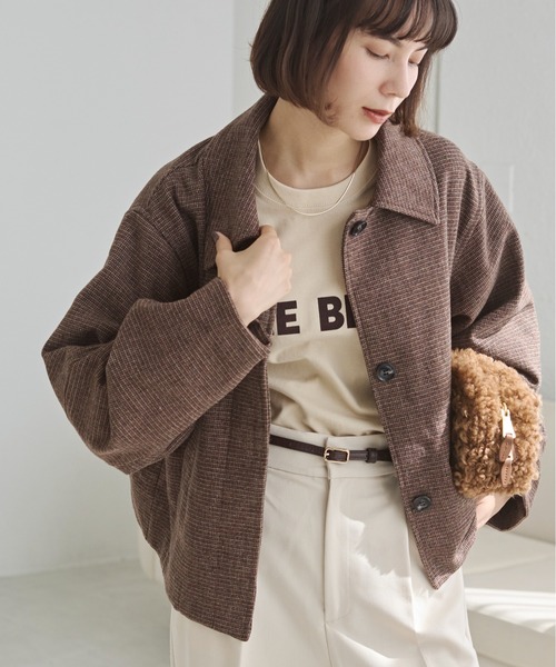 ANGIE（アンジー）の「コクーンスリーブジャケット（ブルゾン・レディース・ベージュ/ブラウン/ダークブラウン・FREE）」の22枚目の写真