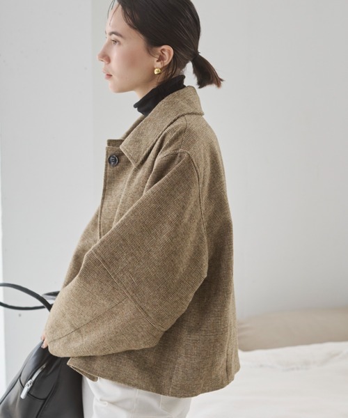 ANGIE（アンジー）の「コクーンスリーブジャケット（ブルゾン・レディース・ベージュ/ブラウン/ダークブラウン・FREE）」の13枚目の写真