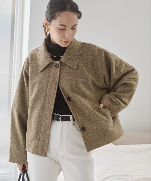 ANGIE（アンジー）の「コクーンスリーブジャケット（ブルゾン・レディース・ベージュ/ブラウン/ダークブラウン・FREE）」の15枚目の写真