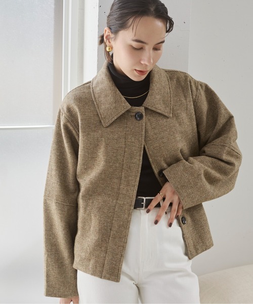 ANGIE（アンジー）の「コクーンスリーブジャケット（ブルゾン・レディース・ベージュ/ブラウン/ダークブラウン・FREE）」の17枚目の写真