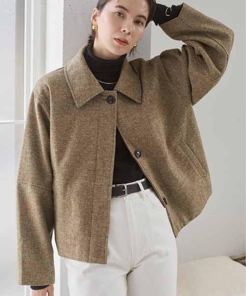 ANGIE（アンジー）の「コクーンスリーブジャケット（ブルゾン・レディース・ベージュ/ブラウン/ダークブラウン・FREE）」の18枚目の写真