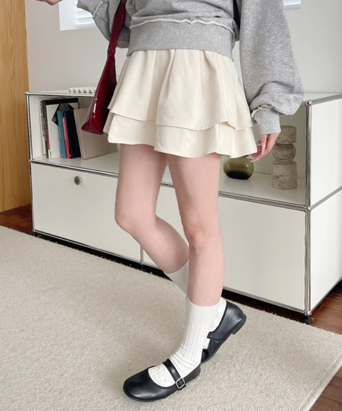 Ada.(エイダ)の「インパン付き フレア ミニ スカート(スカート・レディース・ホワイト/ブラック・S/M)」の9枚目の写真