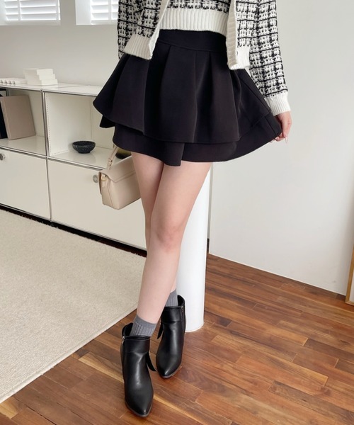Ada.(エイダ)の「インパン付き フレア ミニ スカート(スカート・レディース・ホワイト/ブラック・S/M)」の4枚目の写真