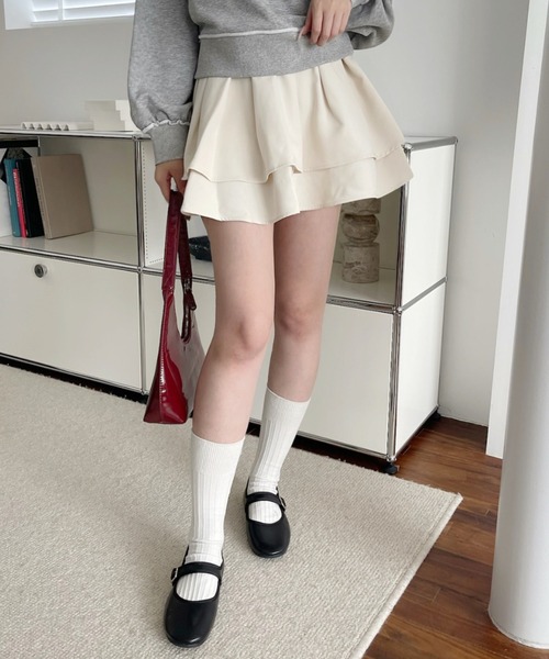 Ada.(エイダ)の「インパン付き フレア ミニ スカート(スカート・レディース・ホワイト/ブラック・S/M)」の8枚目の写真