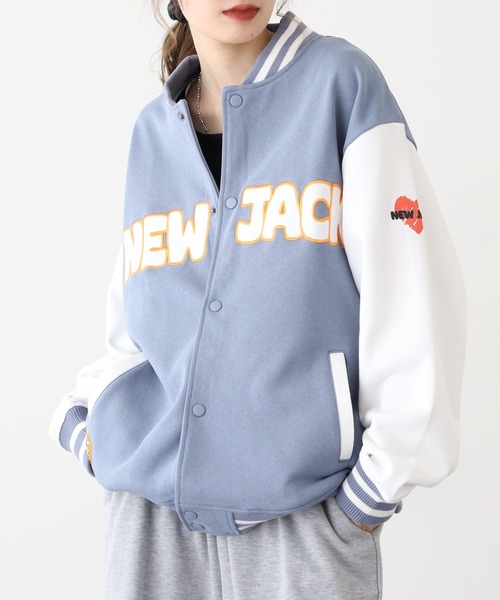 in the attic(インジアティック)の「NEW JACK ハート BOY&GIRLS カットスタジャン(スタジャン・メンズ・ブラック/サックスブルー・L/M)」の21枚目の写真