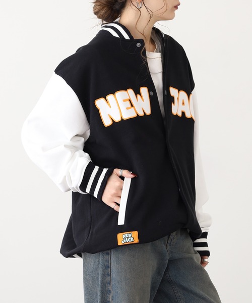in the attic(インジアティック)の「NEW JACK ハート BOY&GIRLS カットスタジャン(スタジャン・メンズ・ブラック/サックスブルー・L/M)」の15枚目の写真