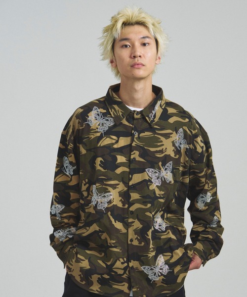 GALLIS ADDICTION(ガリスアディクション)の「GA BUTTERFLY-STONE SHIRT(シャツ/ブラウス・メンズ・チャコール/ブラック/カーキ・FREE)」の3枚目の写真