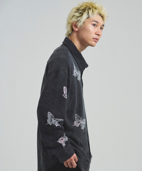 GALLIS ADDICTION(ガリスアディクション)の「GA BUTTERFLY-STONE SHIRT(シャツ/ブラウス・メンズ・チャコール/ブラック/カーキ・FREE)」の4枚目の写真