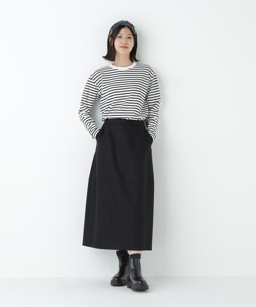 human woman（ヒューマンウーマン）の「◆ボーダーロングスリーブＴシャツ（Tシャツ/カットソー・レディース・ブラック系その他3/ブルー系その他3・MEDIUM）」の7枚目の写真