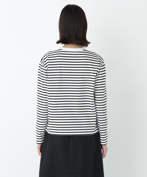 human woman（ヒューマンウーマン）の「◆ボーダーロングスリーブＴシャツ（Tシャツ/カットソー・レディース・ブラック系その他3/ブルー系その他3・MEDIUM）」の10枚目の写真