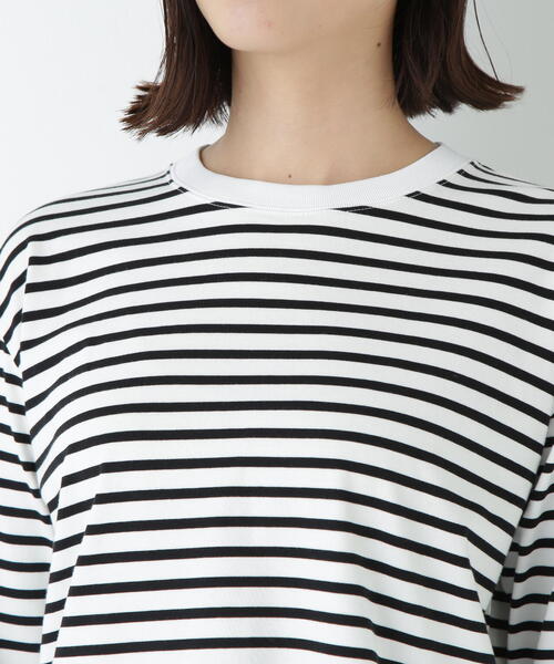 human woman（ヒューマンウーマン）の「◆ボーダーロングスリーブＴシャツ（Tシャツ/カットソー・レディース・ブラック系その他3/ブルー系その他3・MEDIUM）」の11枚目の写真