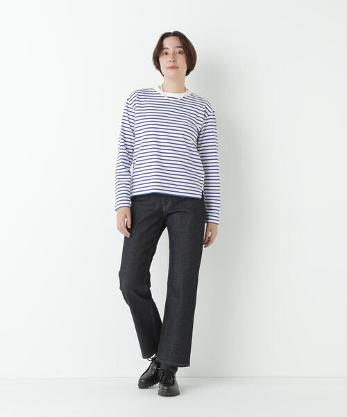 human woman（ヒューマンウーマン）の「◆ボーダーロングスリーブＴシャツ（Tシャツ/カットソー・レディース・ブラック系その他3/ブルー系その他3・MEDIUM）」の16枚目の写真