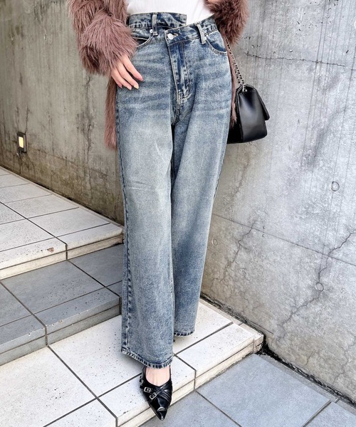 INGNI（イング）の「ウエストデザインワイドデニムパンツ／B（デニムパンツ・レディース・ブラウン/ブルー系その他4/ブルー系その他・S/M）」の3枚目の写真