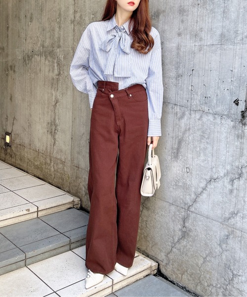 INGNI（イング）の「ウエストデザインワイドデニムパンツ／B（デニムパンツ・レディース・ブラウン/ブルー系その他4/ブルー系その他・S/M）」の22枚目の写真
