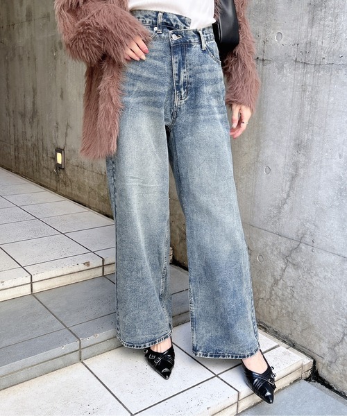 INGNI（イング）の「ウエストデザインワイドデニムパンツ／B（デニムパンツ・レディース・ブラウン/ブルー系その他4/ブルー系その他・S/M）」の16枚目の写真