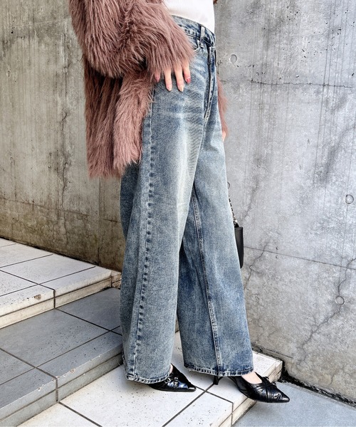 INGNI（イング）の「ウエストデザインワイドデニムパンツ／B（デニムパンツ・レディース・ブラウン/ブルー系その他4/ブルー系その他・S/M）」の14枚目の写真