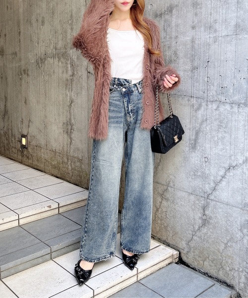 INGNI（イング）の「ウエストデザインワイドデニムパンツ／B（デニムパンツ・レディース・ブラウン/ブルー系その他4/ブルー系その他・S/M）」の12枚目の写真