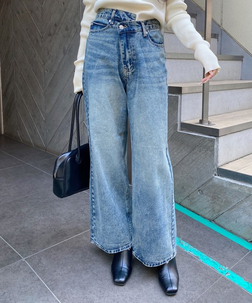 INGNI（イング）の「ウエストデザインワイドデニムパンツ／B（デニムパンツ・レディース・ブラウン/ブルー系その他4/ブルー系その他・S/M）」の21枚目の写真