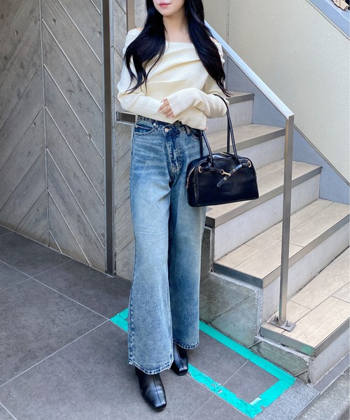 INGNI（イング）の「ウエストデザインワイドデニムパンツ／B（デニムパンツ・レディース・ブラウン/ブルー系その他4/ブルー系その他・S/M）」の19枚目の写真