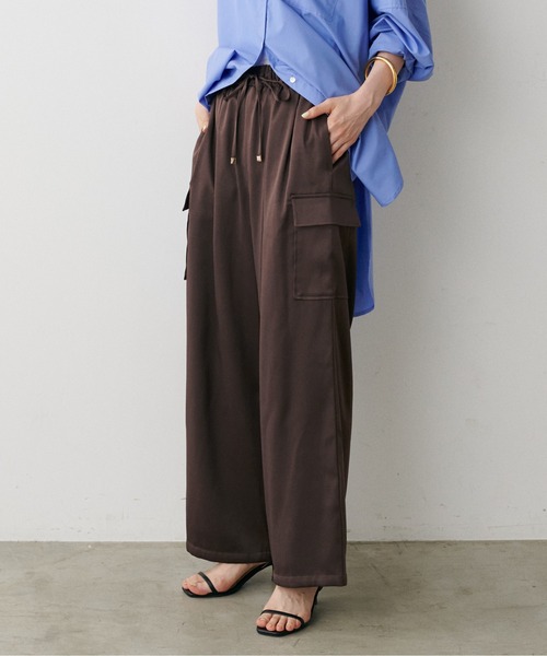 LARUTA(ラルータ)の「【LARUTA】裏微起毛サテンカーゴパンツ(カーゴパンツ・レディース・ダークブラウン/カーキ/グレイッシュベージュ・FREE)」の21枚目の写真