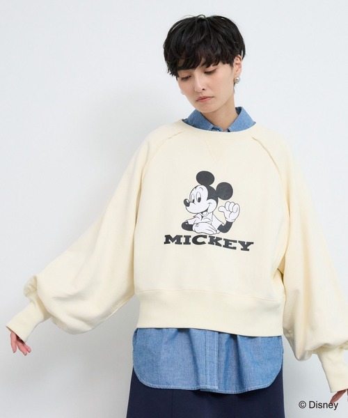GOOD ROCK SPEED(グッドロックスピード)の「BARNYARDSTORM / GOOD ROCK SPEED別注 / Mickey / 裏起毛スウェット(スウェット・レディース・ネイビー/クリーム・FREE)」の5枚目の写真